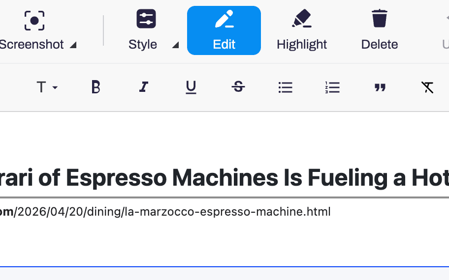Rediger alt i Chrome, før du gemmer