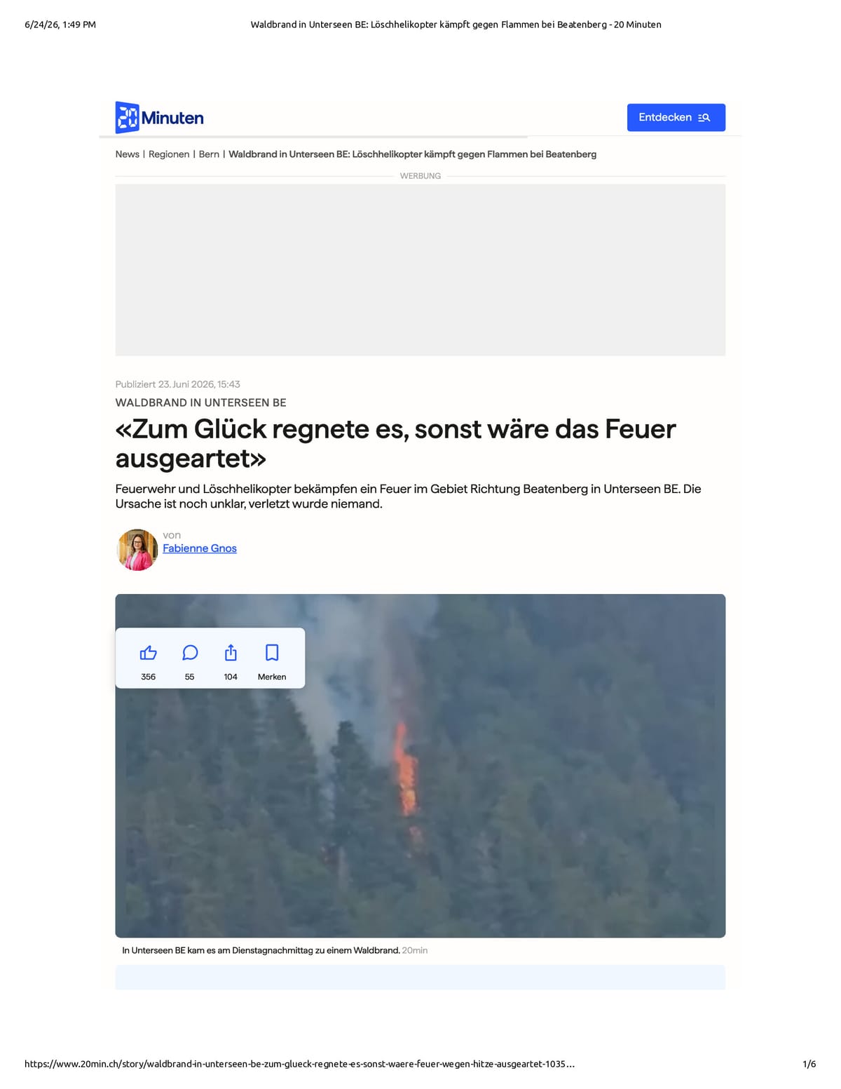 Native browser print preview