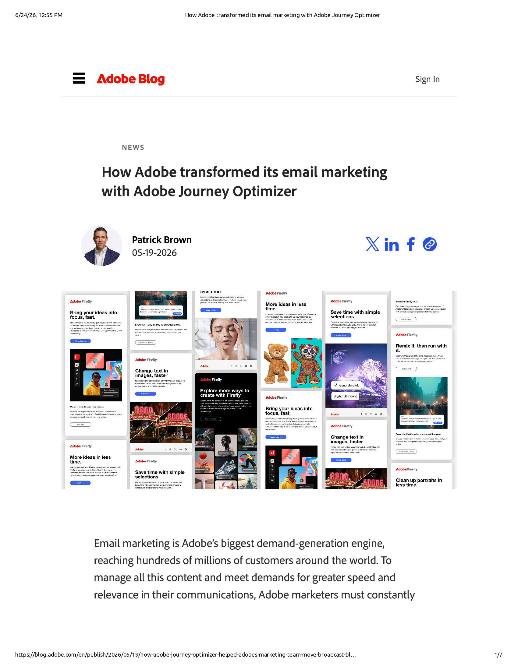 Native browser print preview