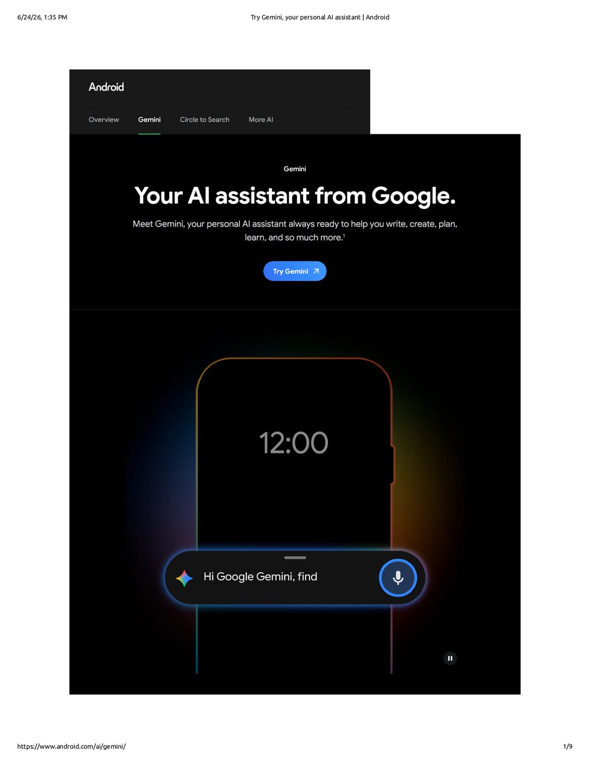Native browser print preview