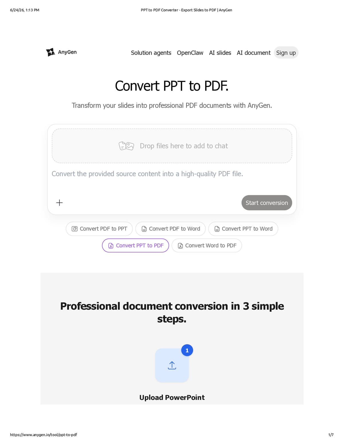 Native browser print preview