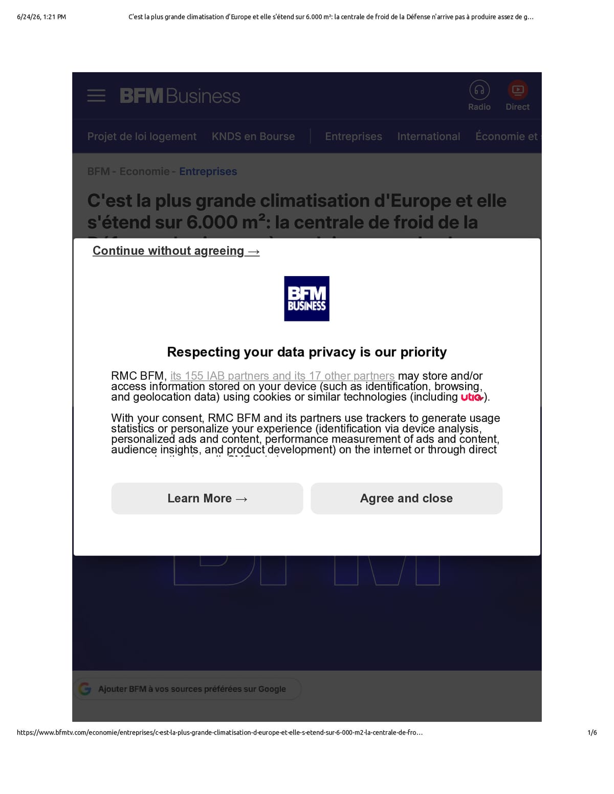Native browser print preview