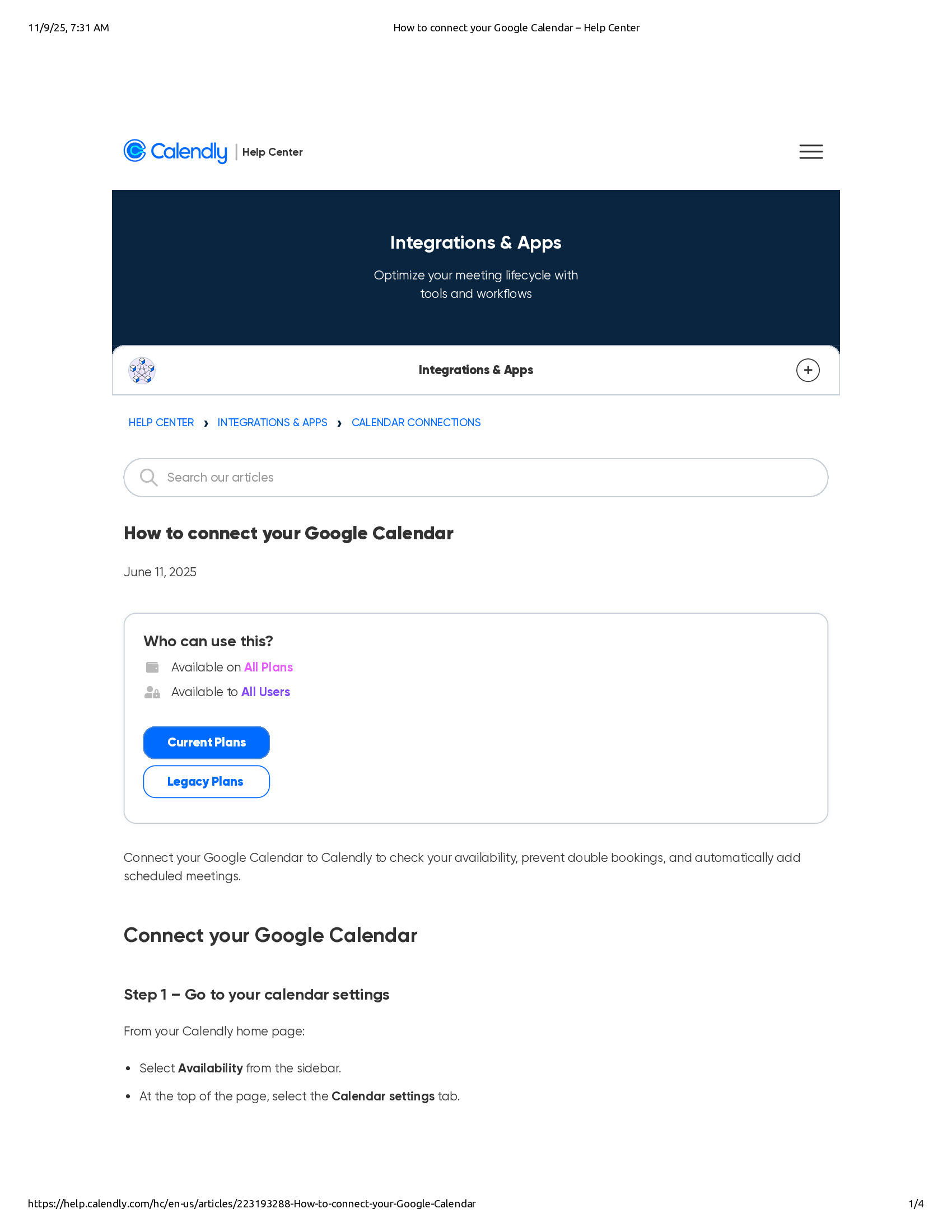 Native browser print preview