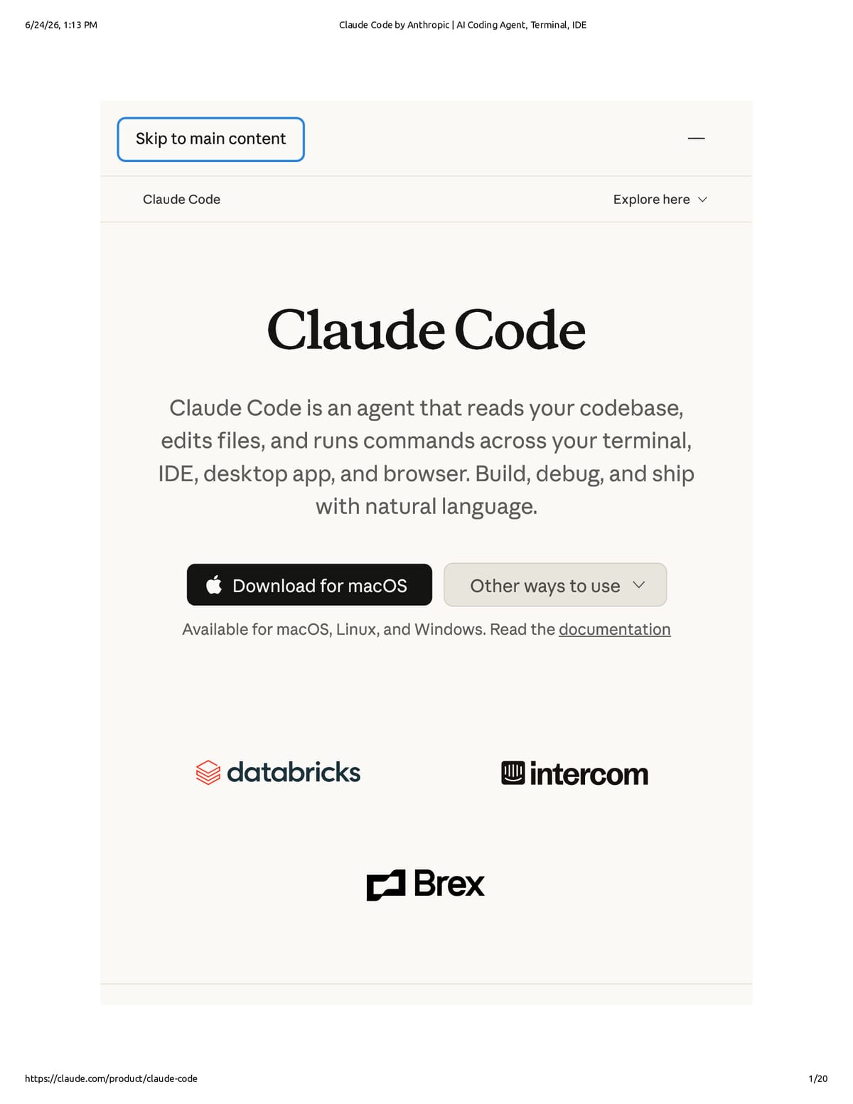 Native browser print preview