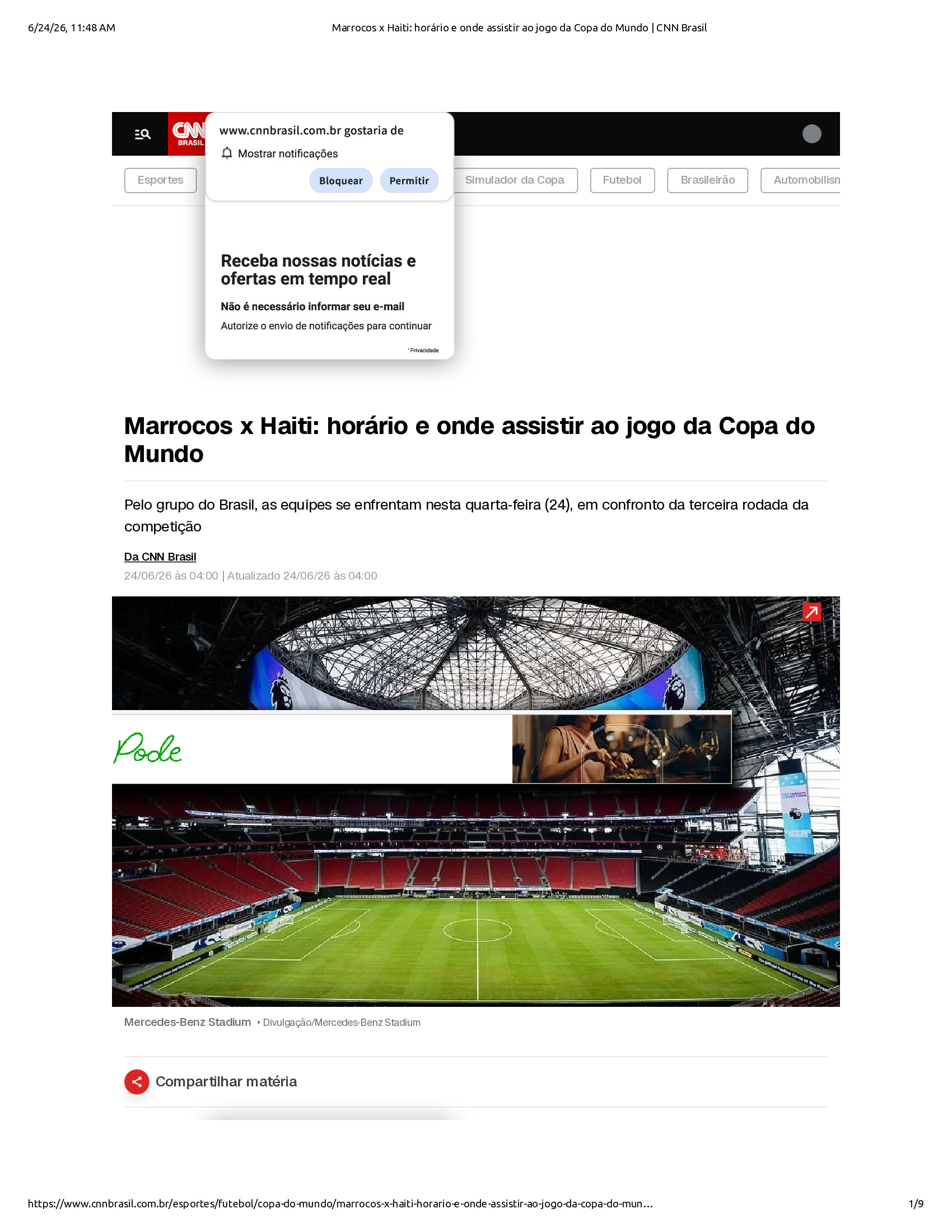 Native browser print preview