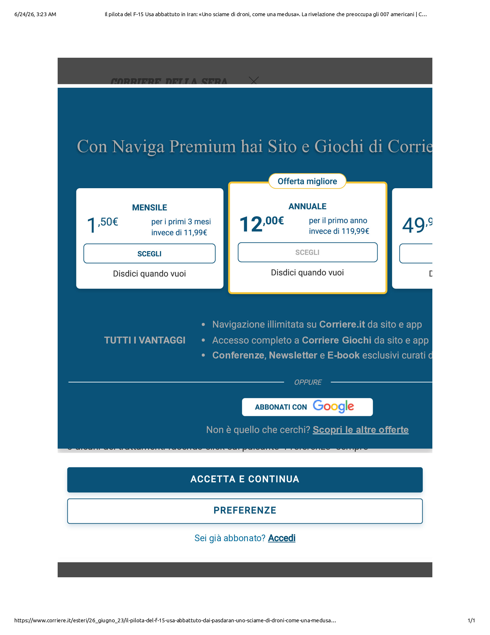 Native browser print preview