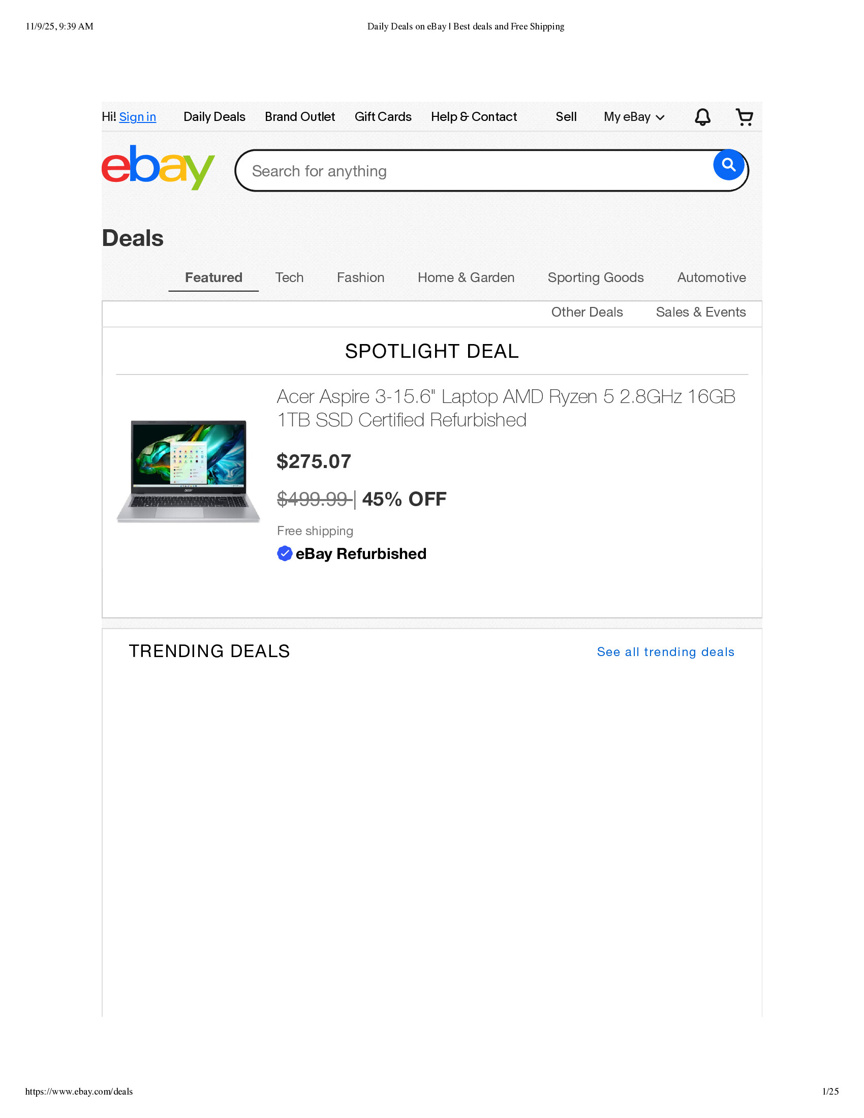 Native browser print preview