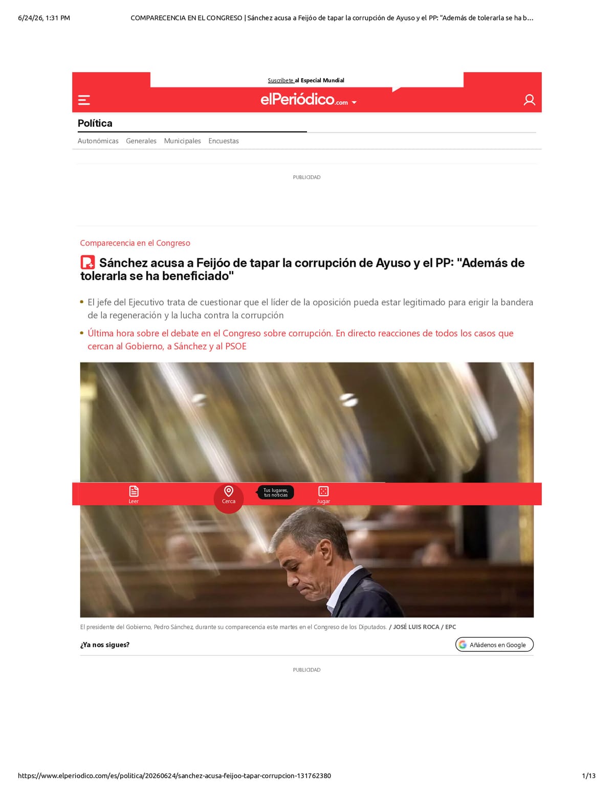 Native browser print preview