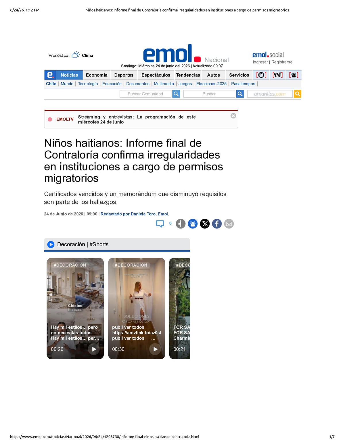 Native browser print preview