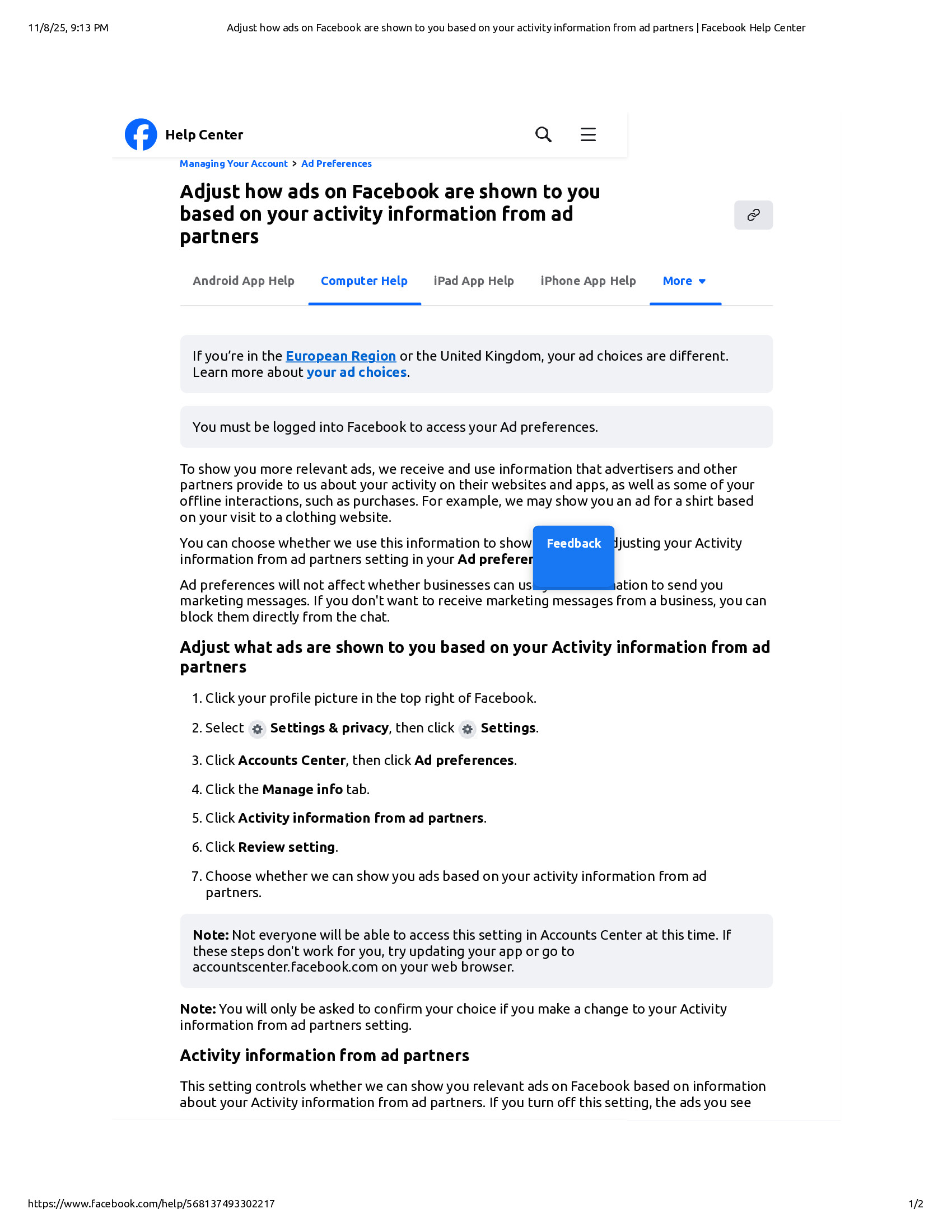Native browser print preview