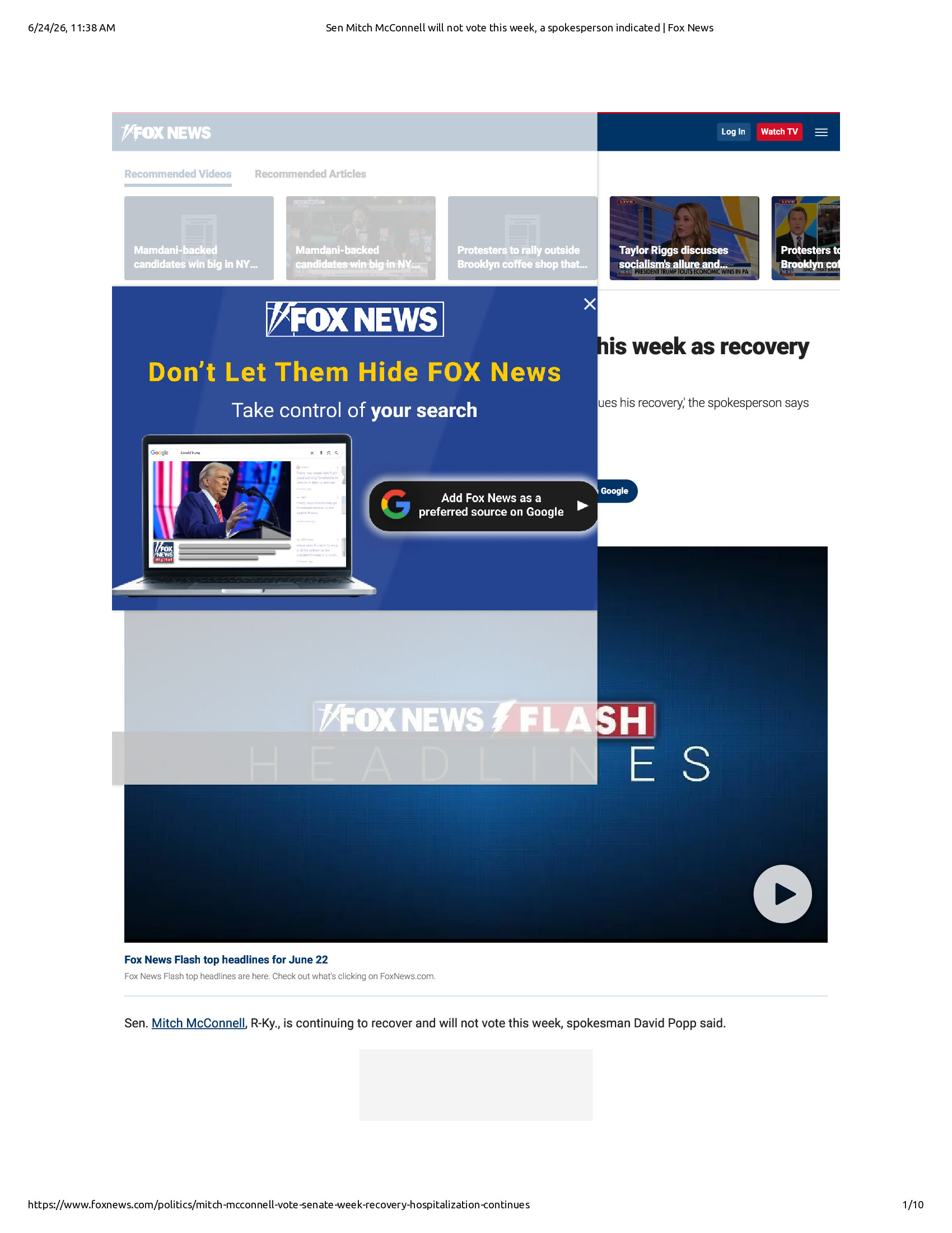Native browser print preview