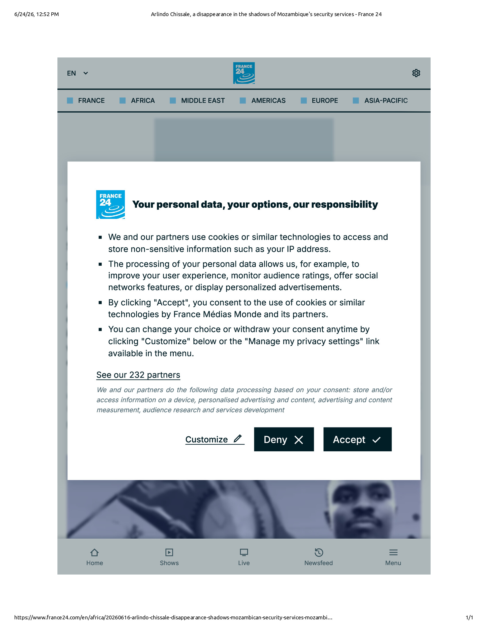 Native browser print preview