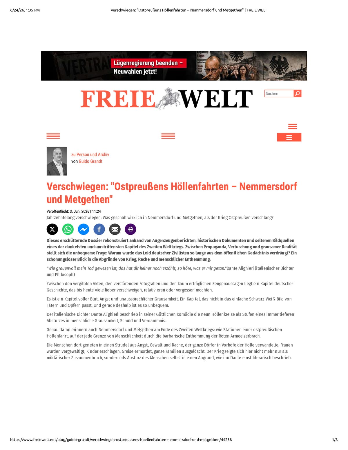 Native browser print preview
