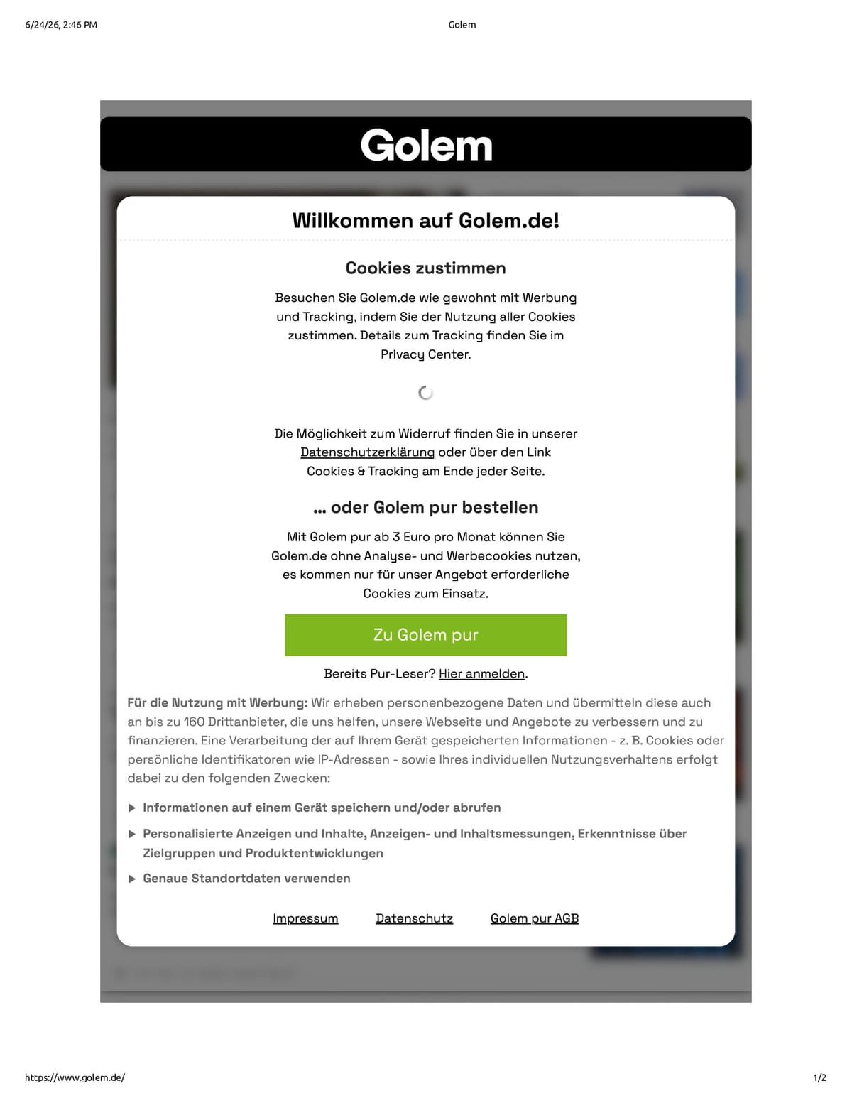 Native browser print preview
