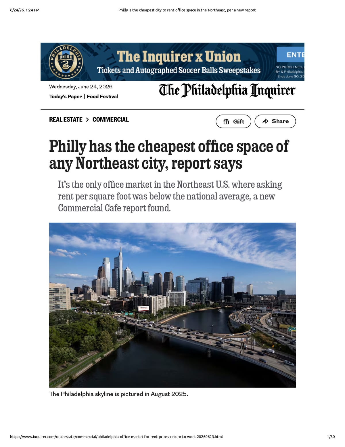 Native browser print preview