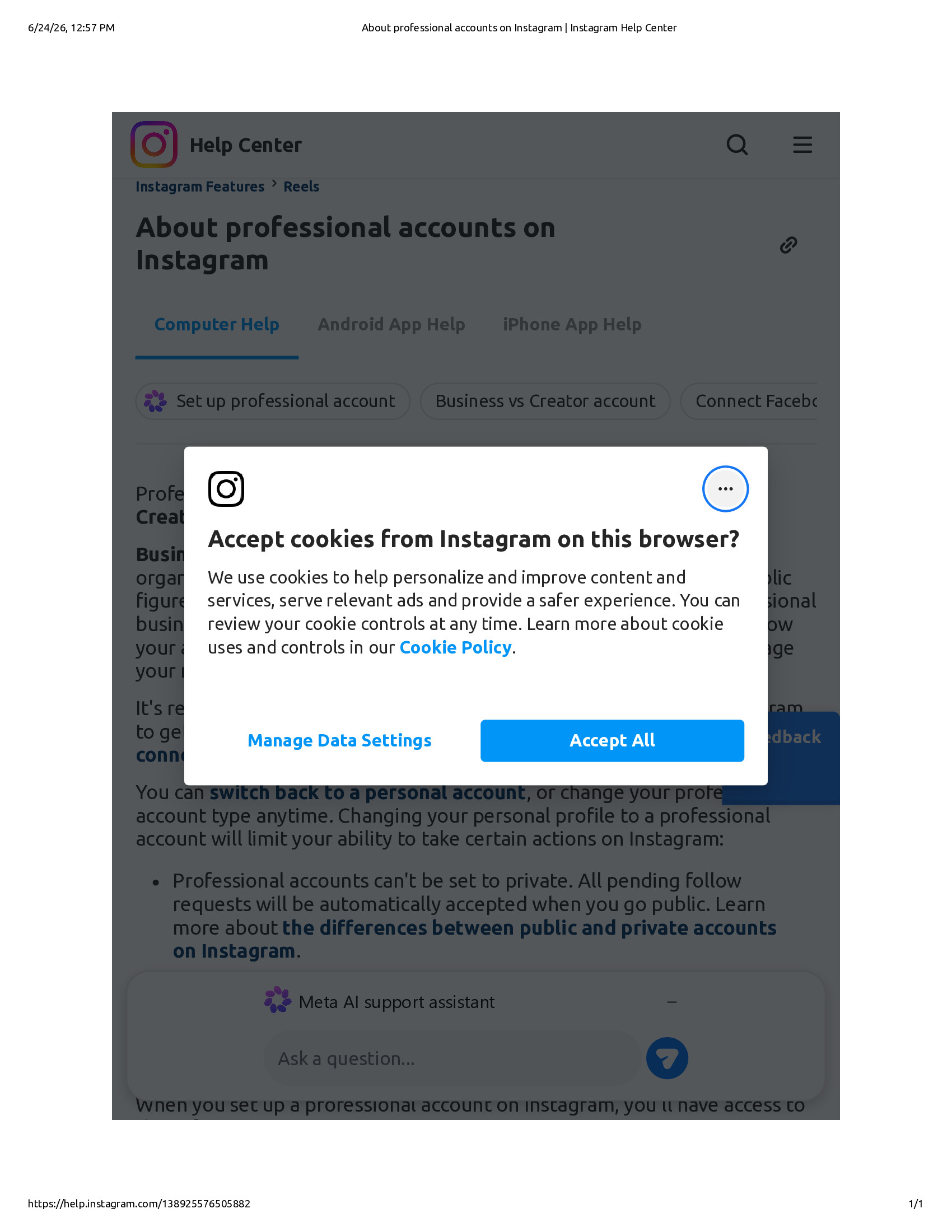 Native browser print preview