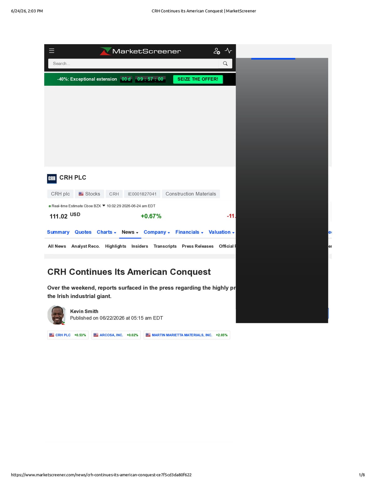 Native browser print preview