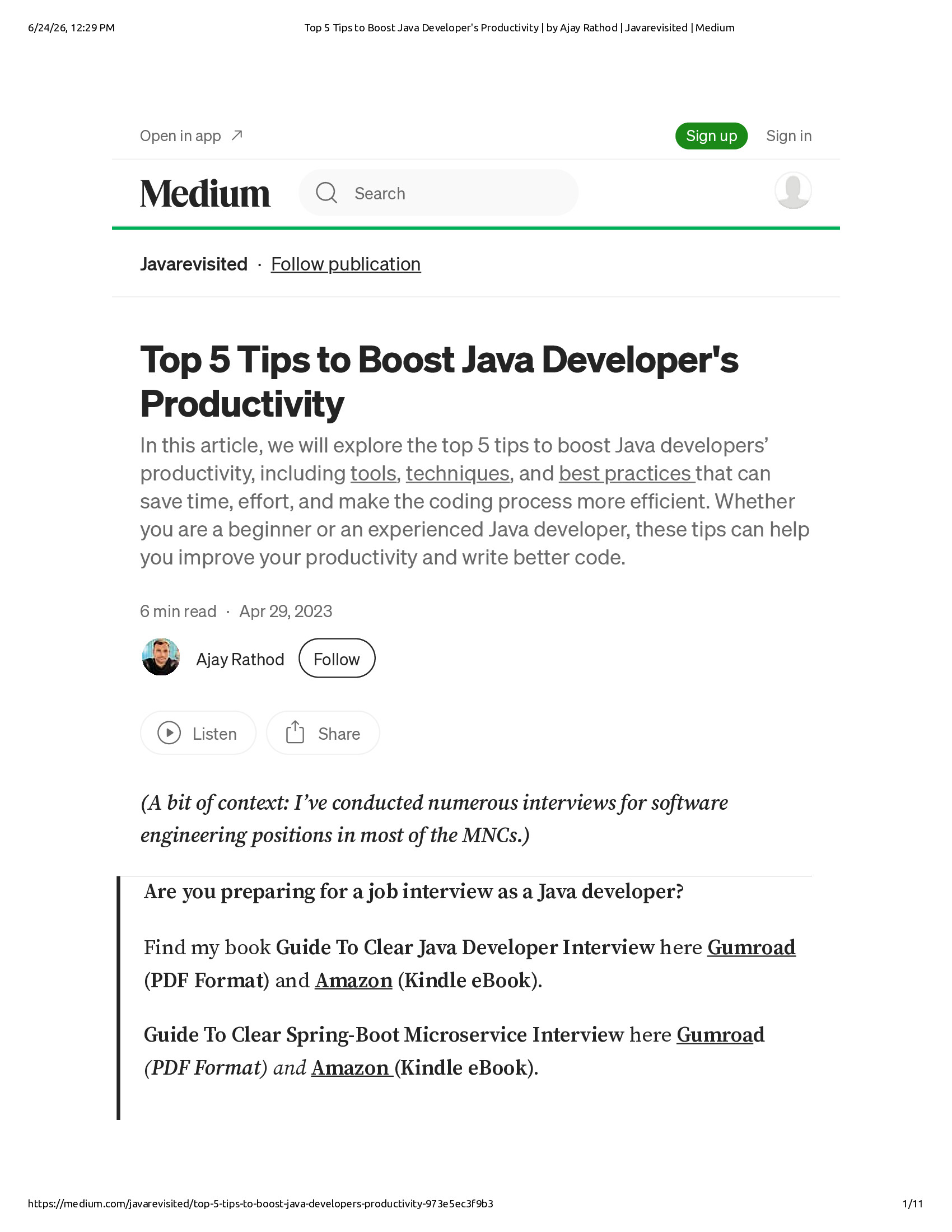 Native browser print preview