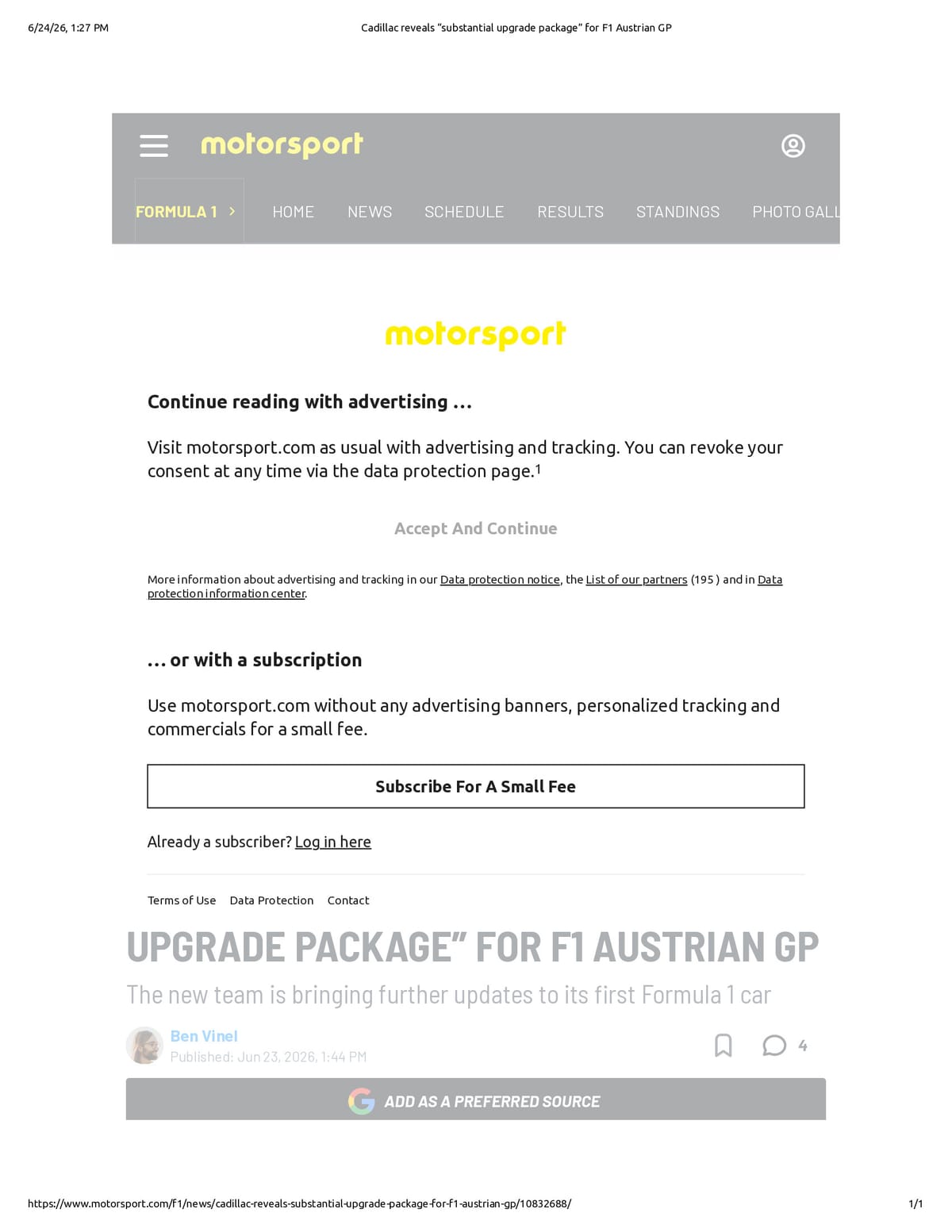 Native browser print preview