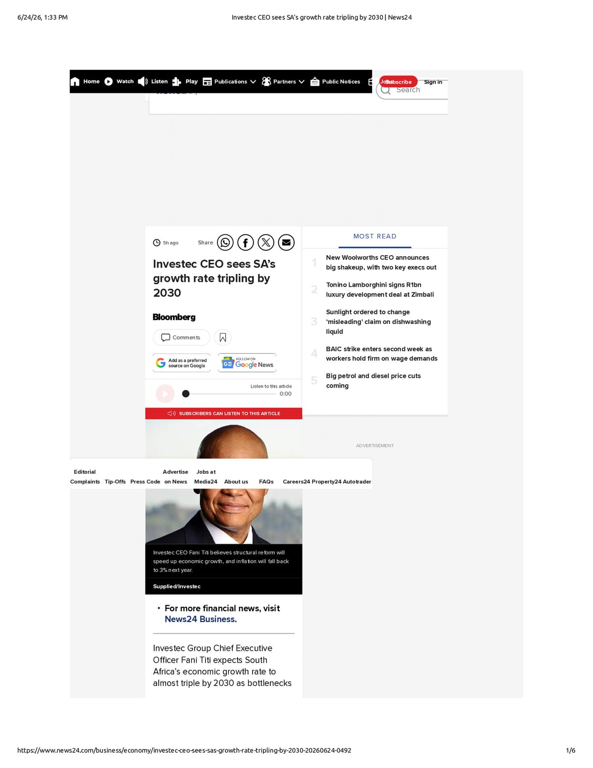 Native browser print preview