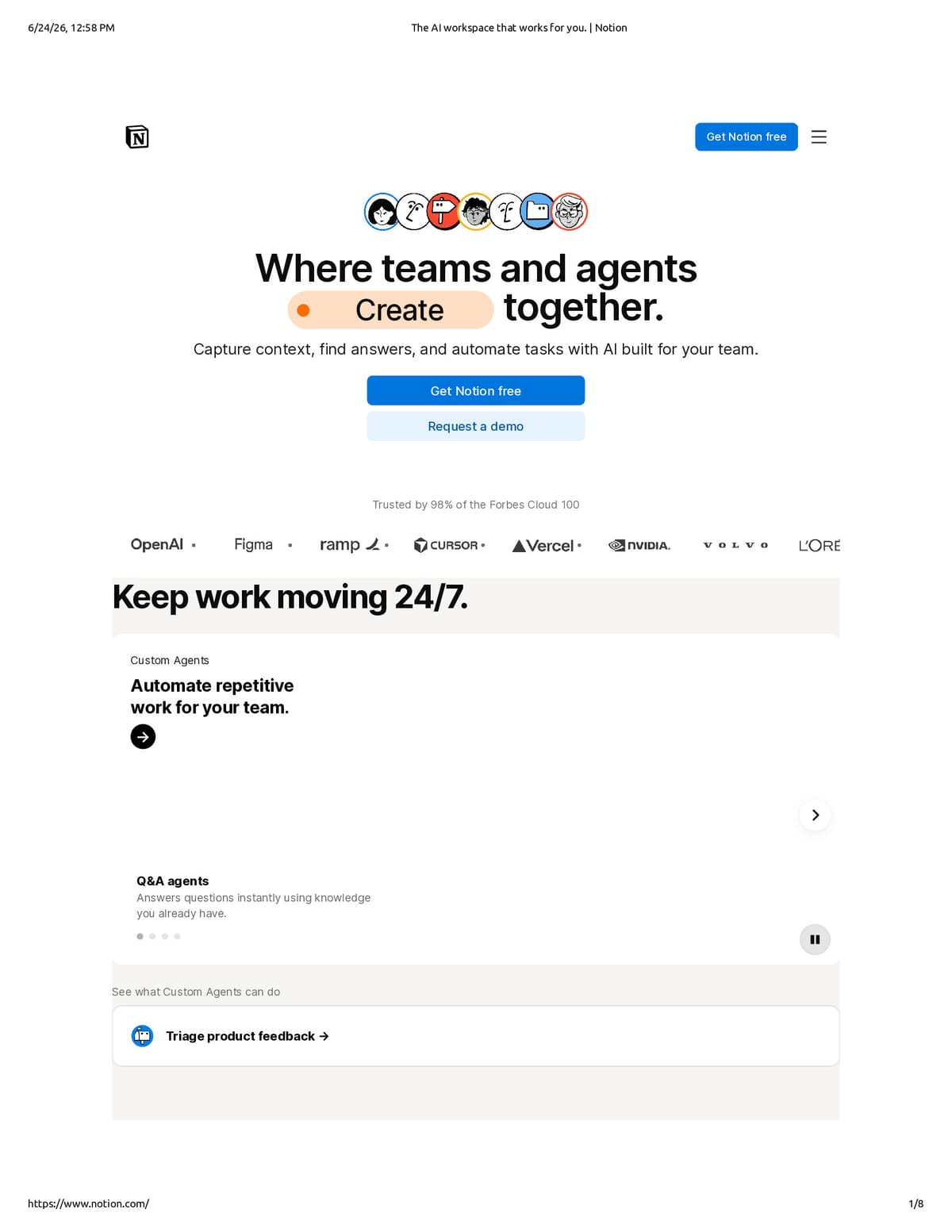 Native browser print preview
