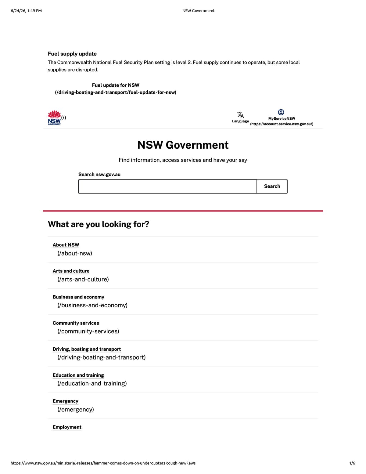 Native browser print preview
