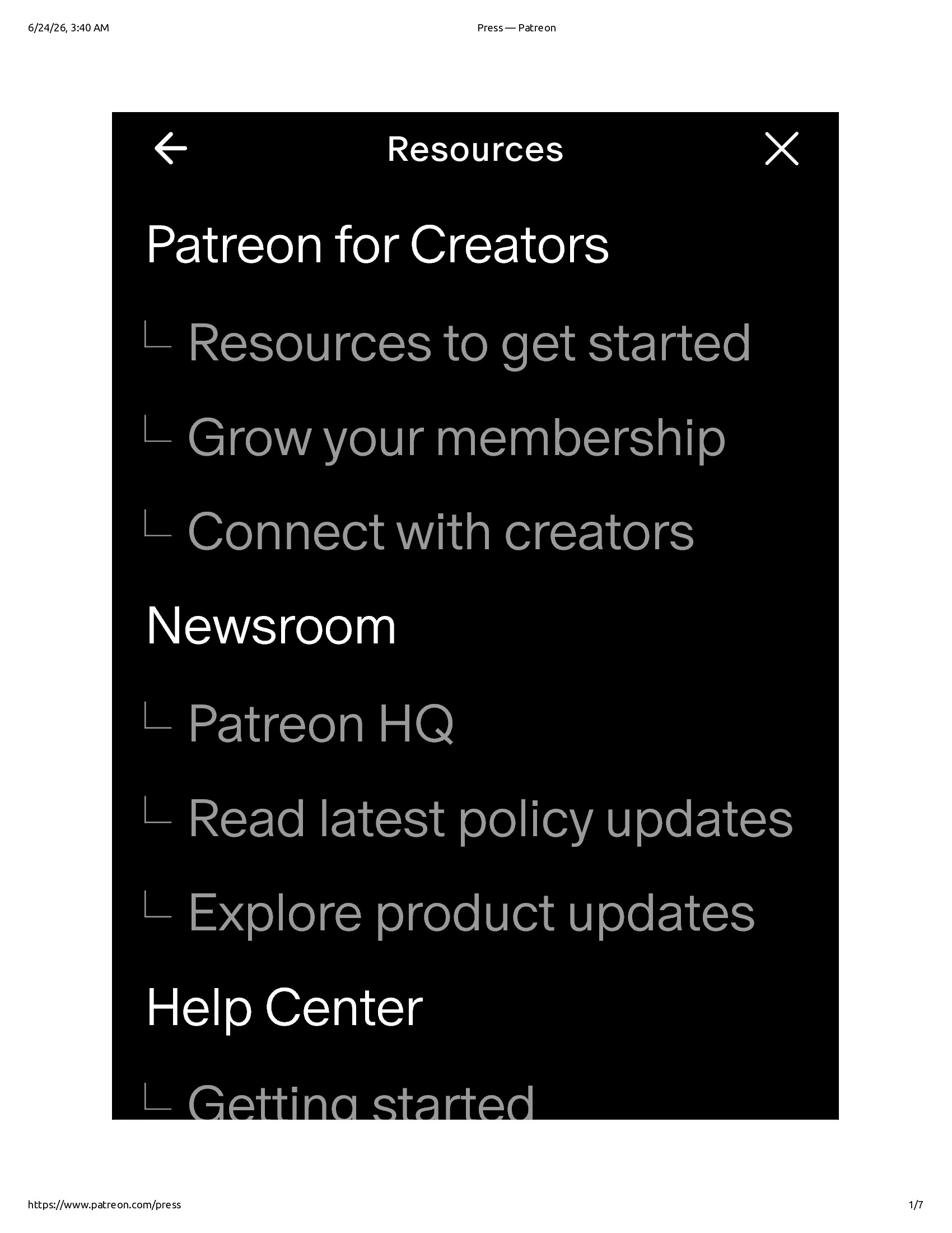 Native browser print preview