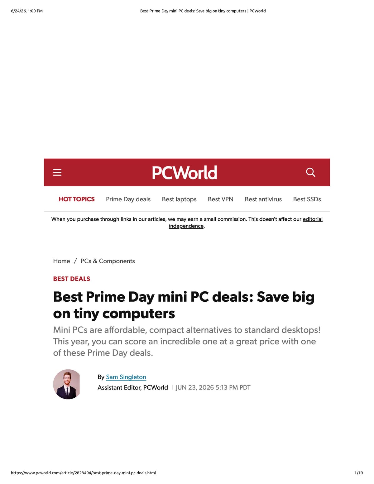 Native browser print preview