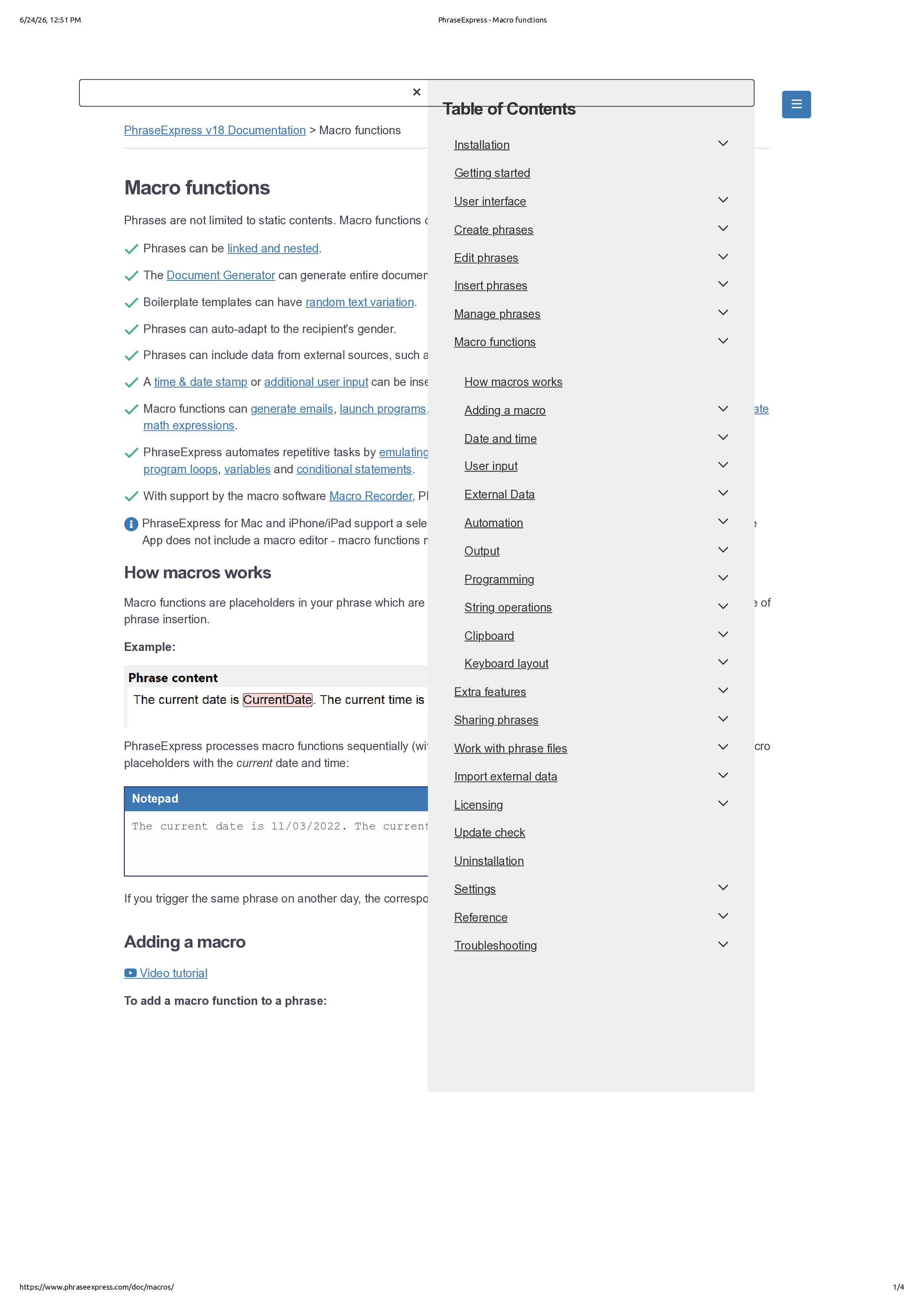 Native browser print preview