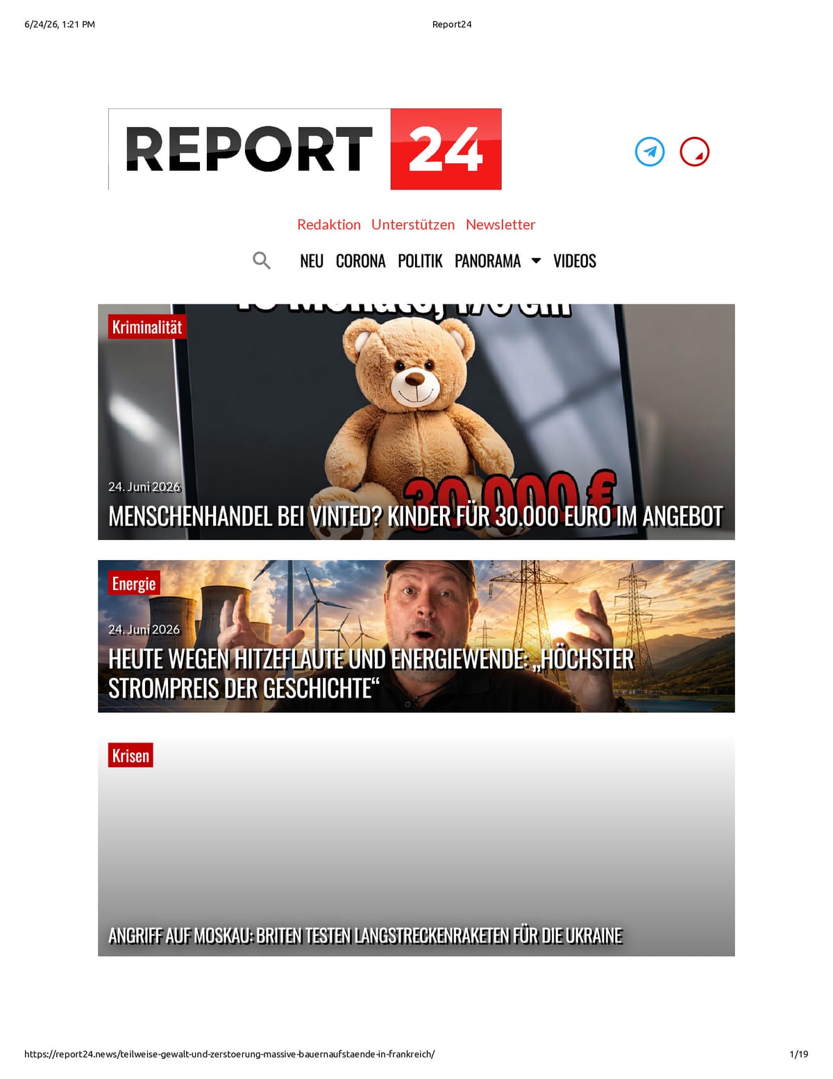 Native browser print preview