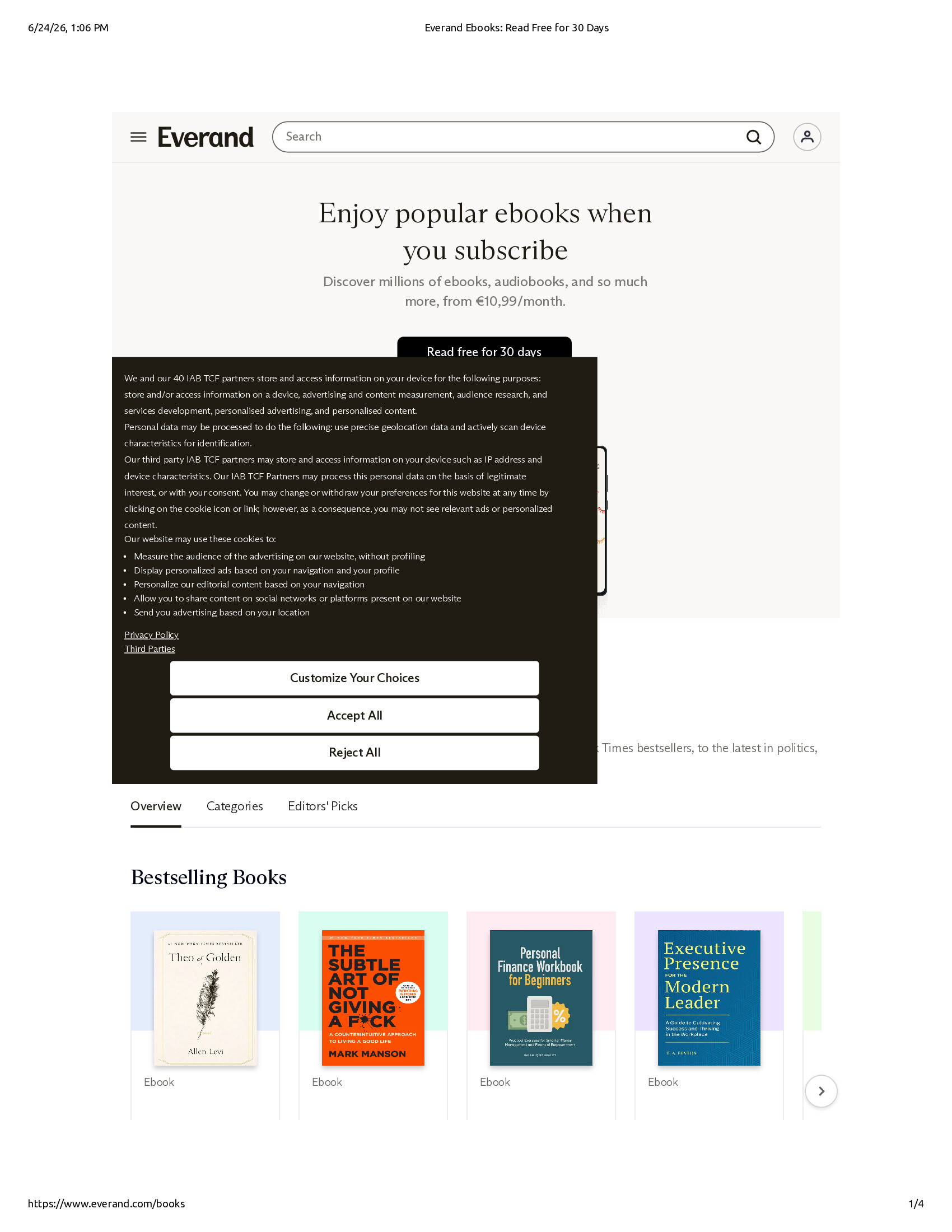 Native browser print preview