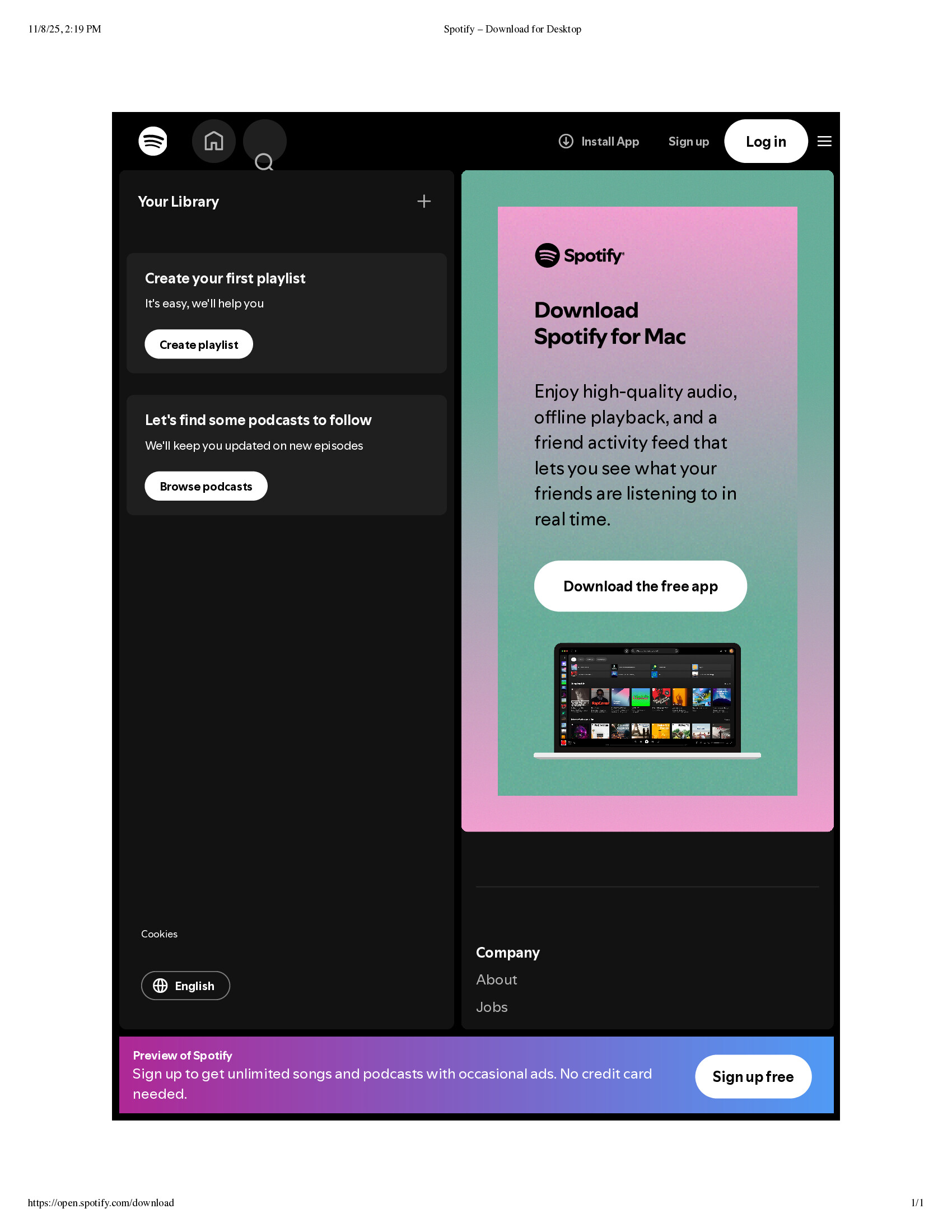 Native browser print preview