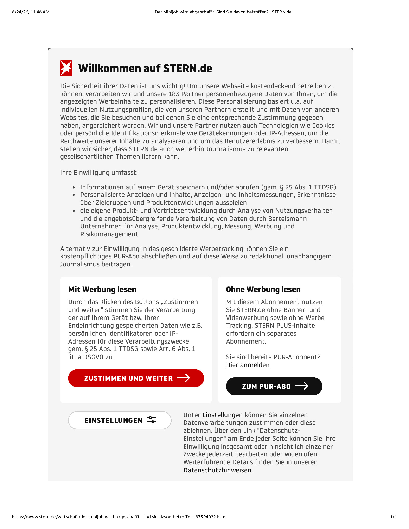 Native browser print preview