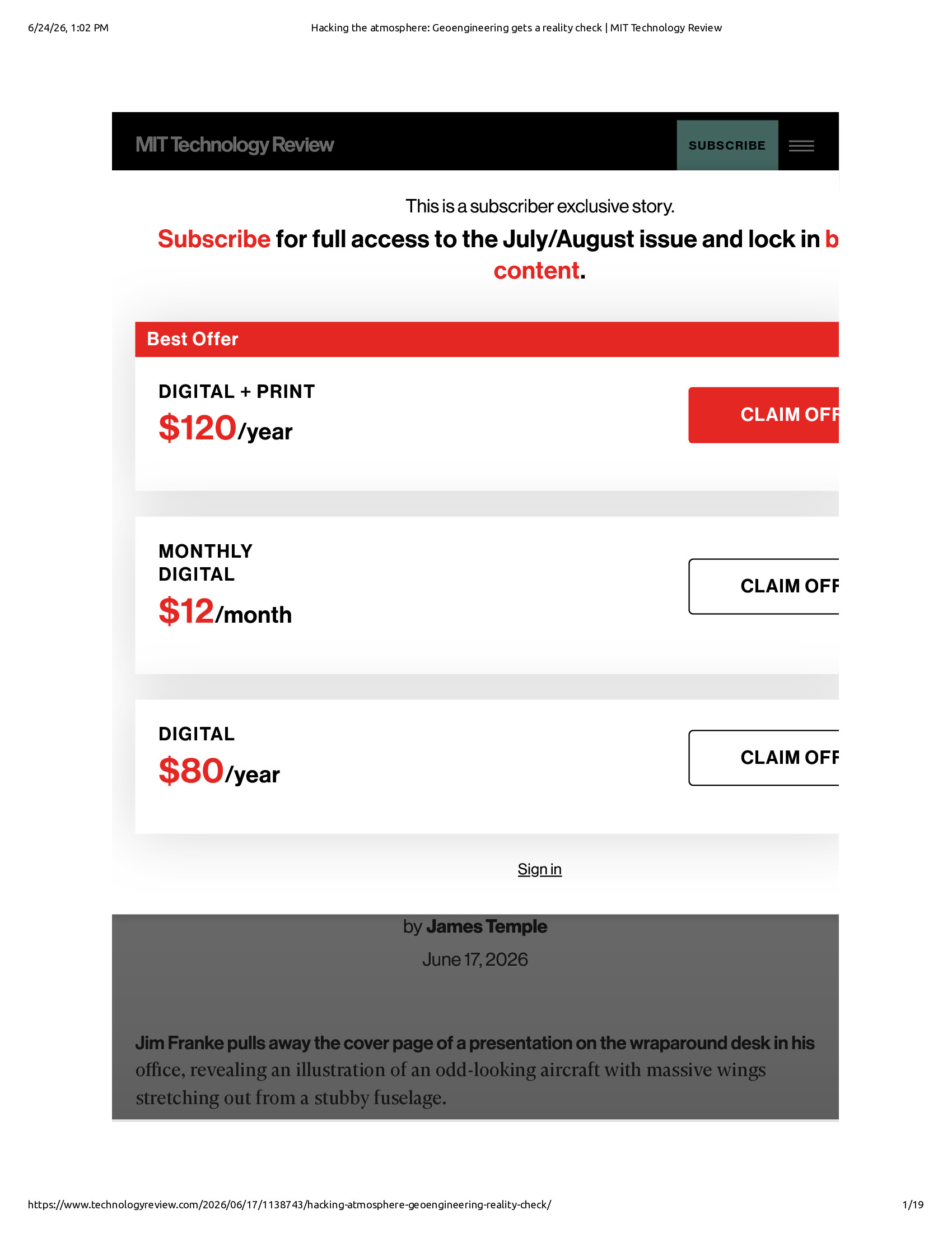 Native browser print preview