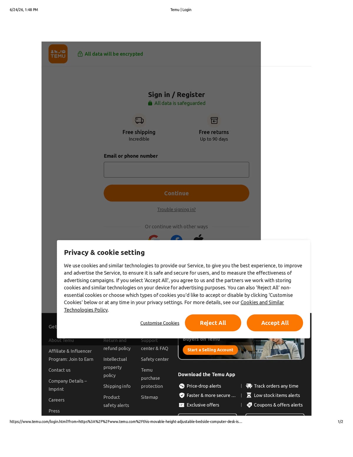 Native browser print preview