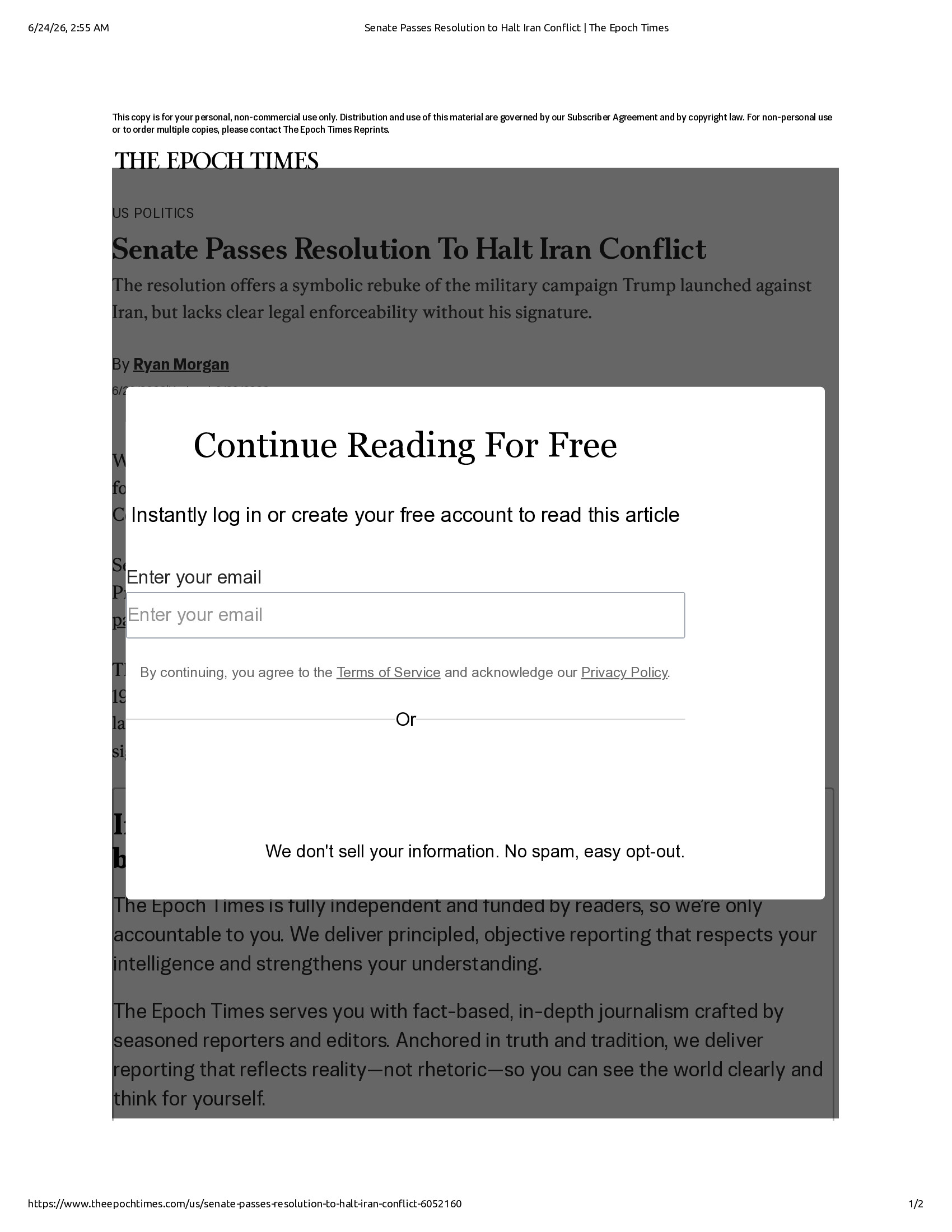Native browser print preview